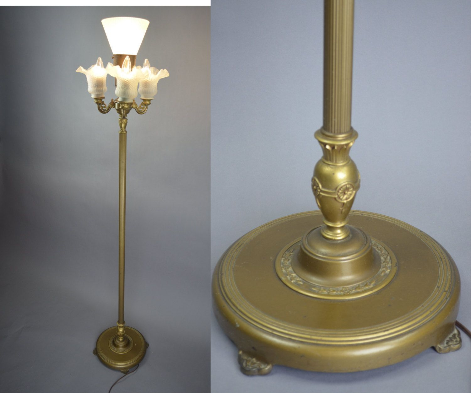 Vintage 1920s Rembrandt Art Deco 4 Light Mogul Floor Lamp for measurements 1500 X 1252