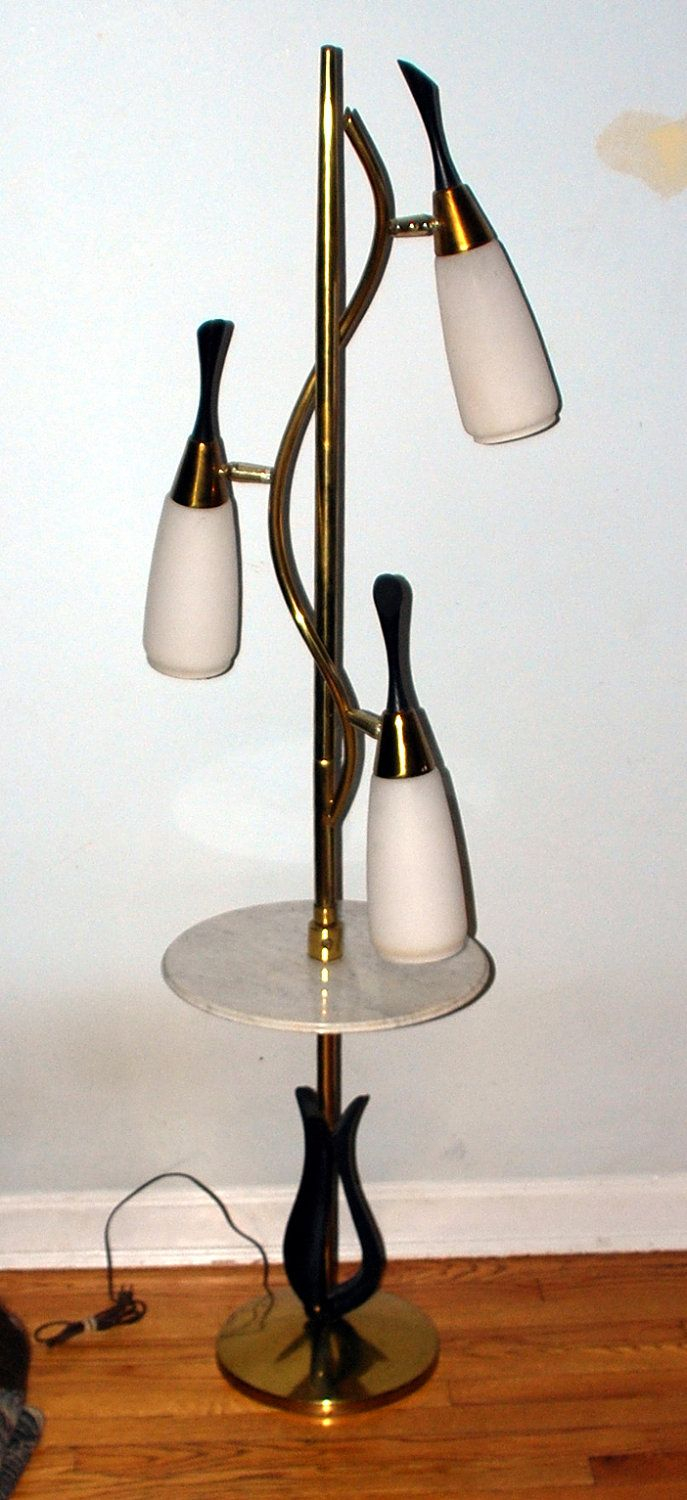 Vintage 60s 3 Light Pole Lamp Mid Century Modern Atomic with proportions 687 X 1500