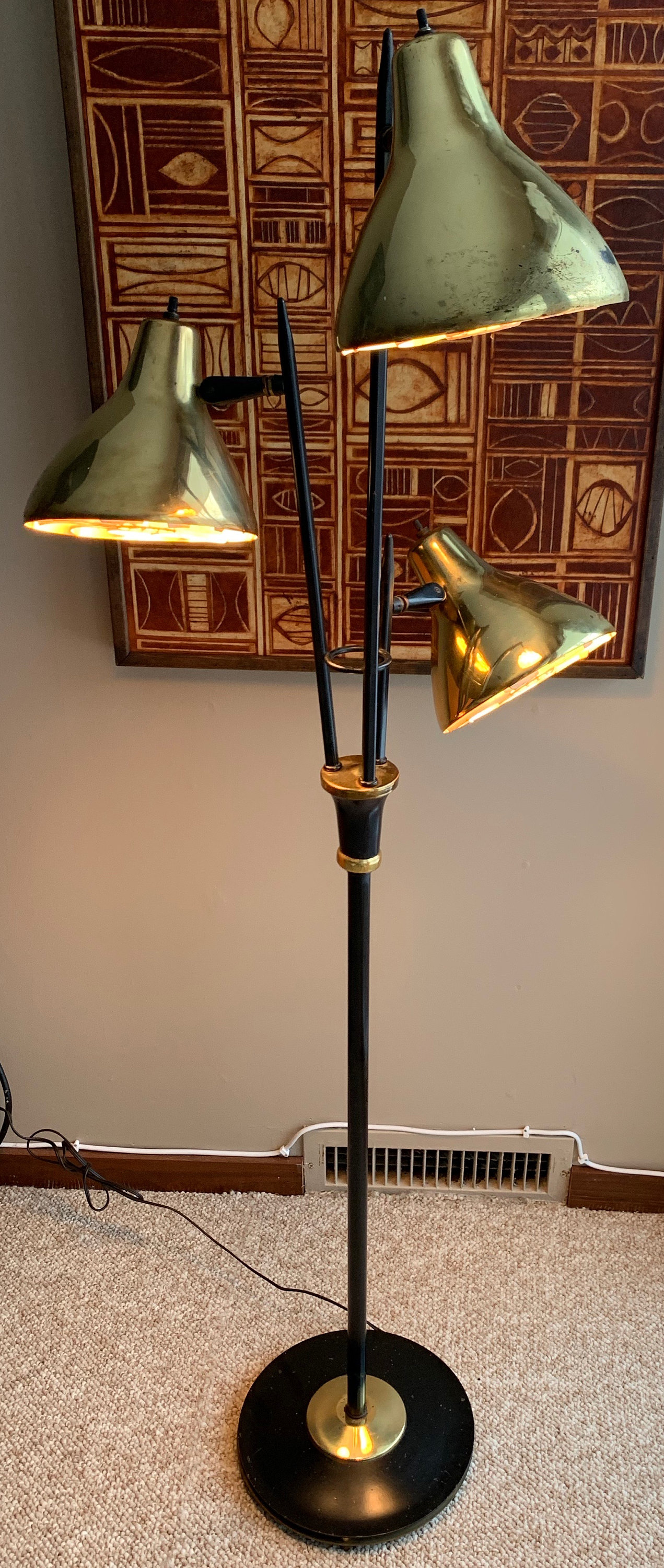 Vintage 60s Triennial Metal Brass Atomic Floor Lamp Mid with regard to dimensions 1271 X 3000