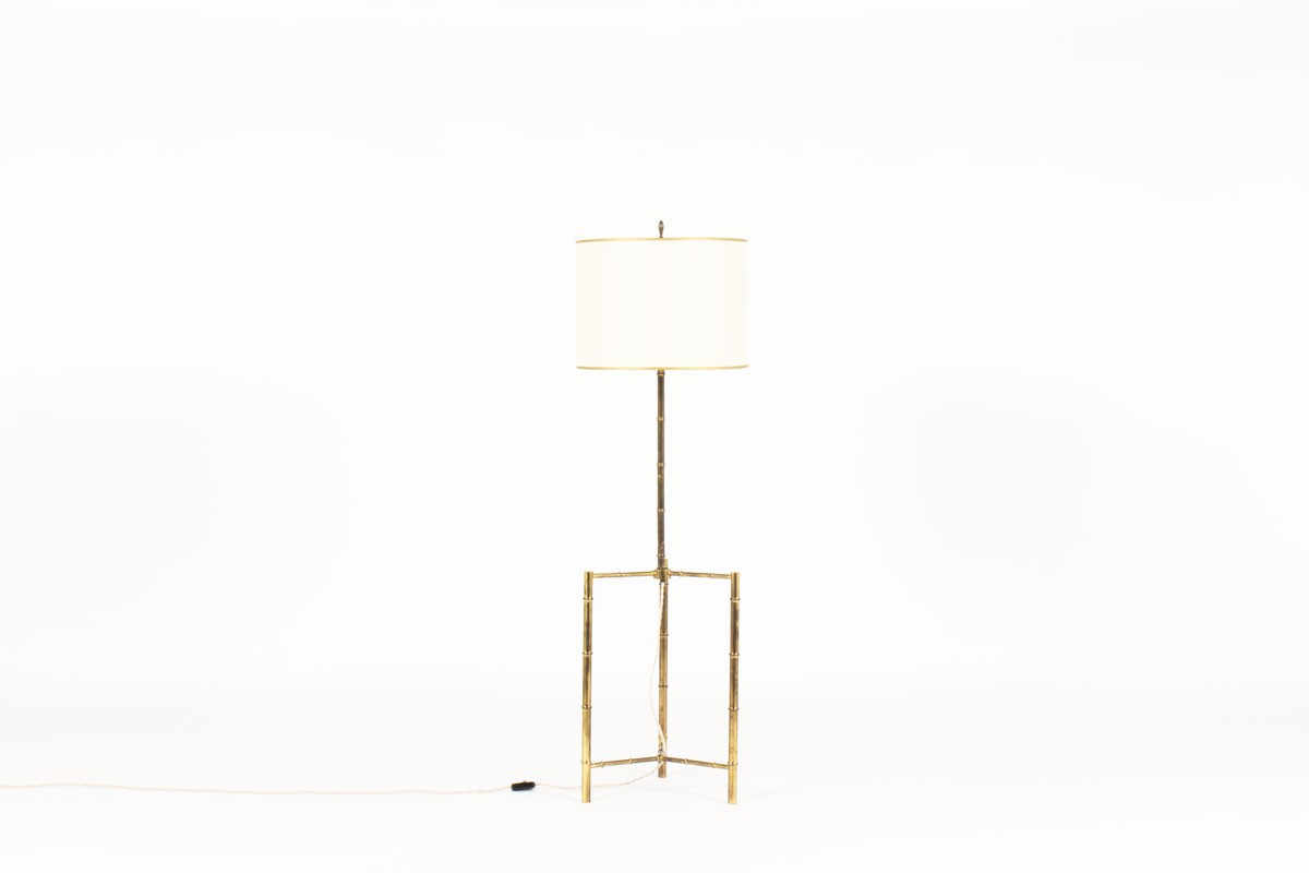 Vintage Brass Floor Lamp With Bamboo Base From The 50s within proportions 1200 X 800
