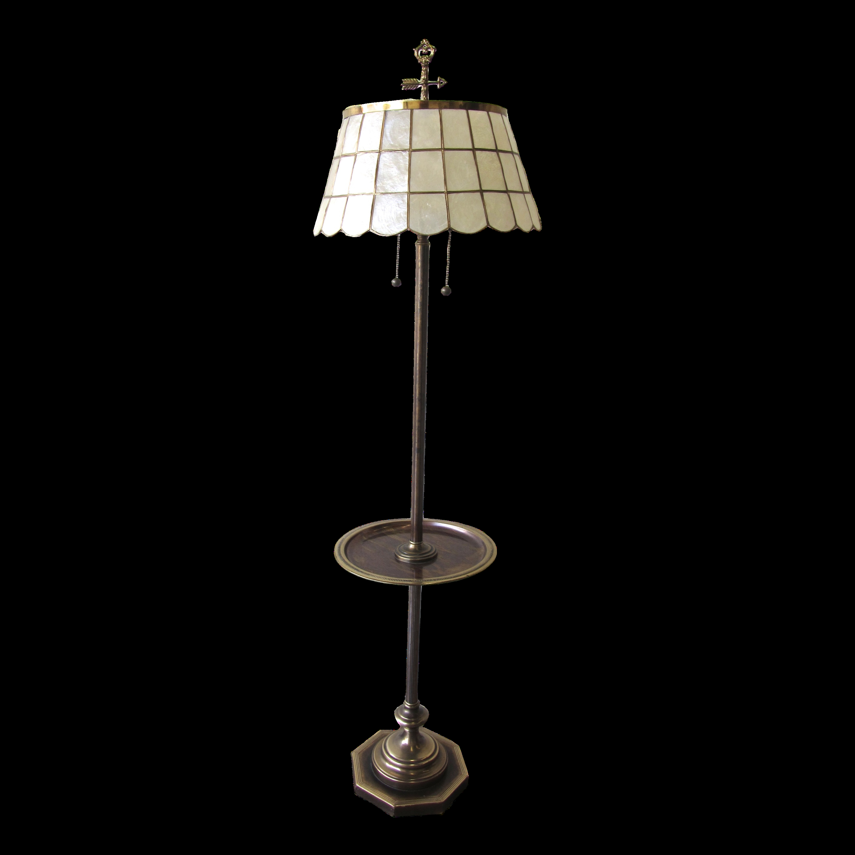 Vintage Brass Floor Lamp With Capiz Shell Shade In 2019 with dimensions 2882 X 2881