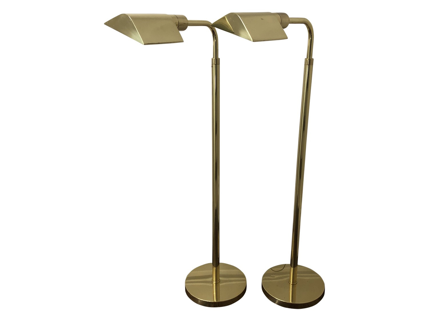 Vintage Brass Pharmacy Floor Lamps Pair with measurements 1500 X 1125
