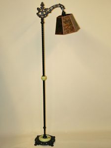 Vintage Cast Iron Bridge Arm Floor Lamp With Floral Motif C throughout dimensions 800 X 1067