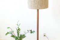 Vintage Danish Teak Floor Lamp With Custom Jute Rope Shade regarding proportions 901 X 1500