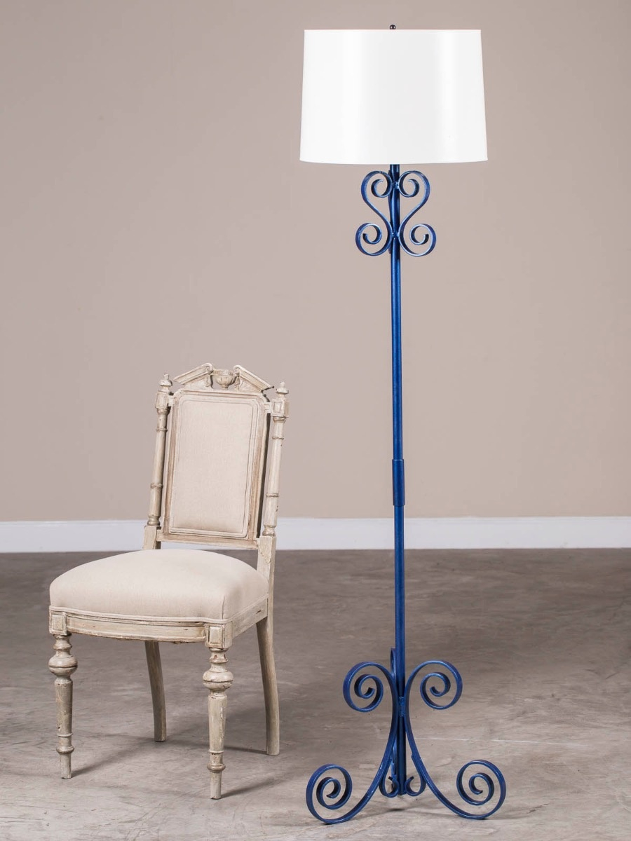 Vintage French Iron Painted Floor Lamp France Circa 1960 in measurements 900 X 1200