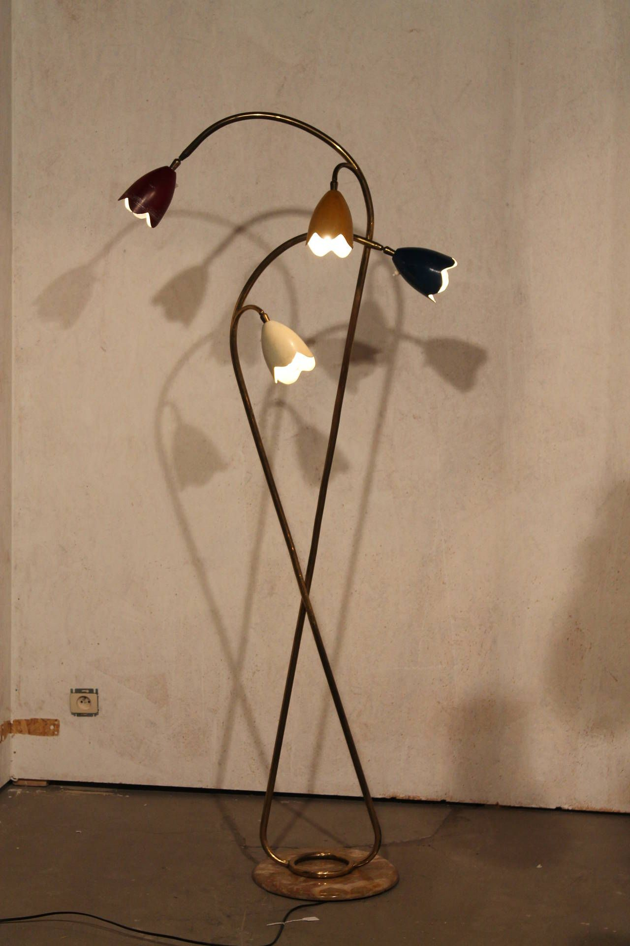 Vintage Italian Flower Floor Lamp Stilnovo 1950s Image 4 throughout measurements 1280 X 1920