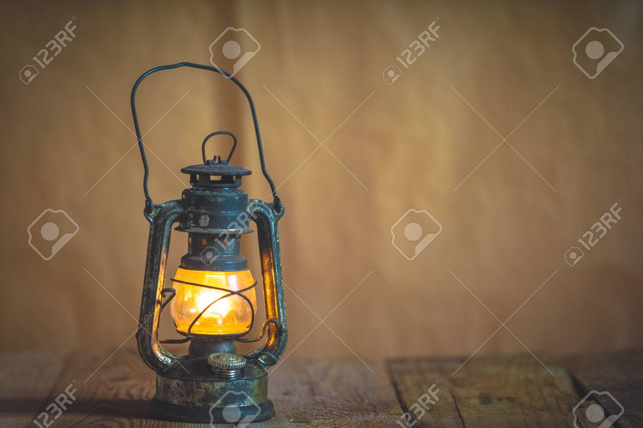 Vintage Kerosene Oil Lantern Lamp Burning With A Soft Glow Light inside proportions 1300 X 865