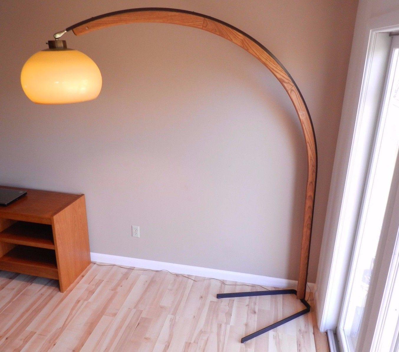 Vintage Mod Era Metal Wood Arc Floor Lamp Arch Nova Lighting intended for measurements 1354 X 1194