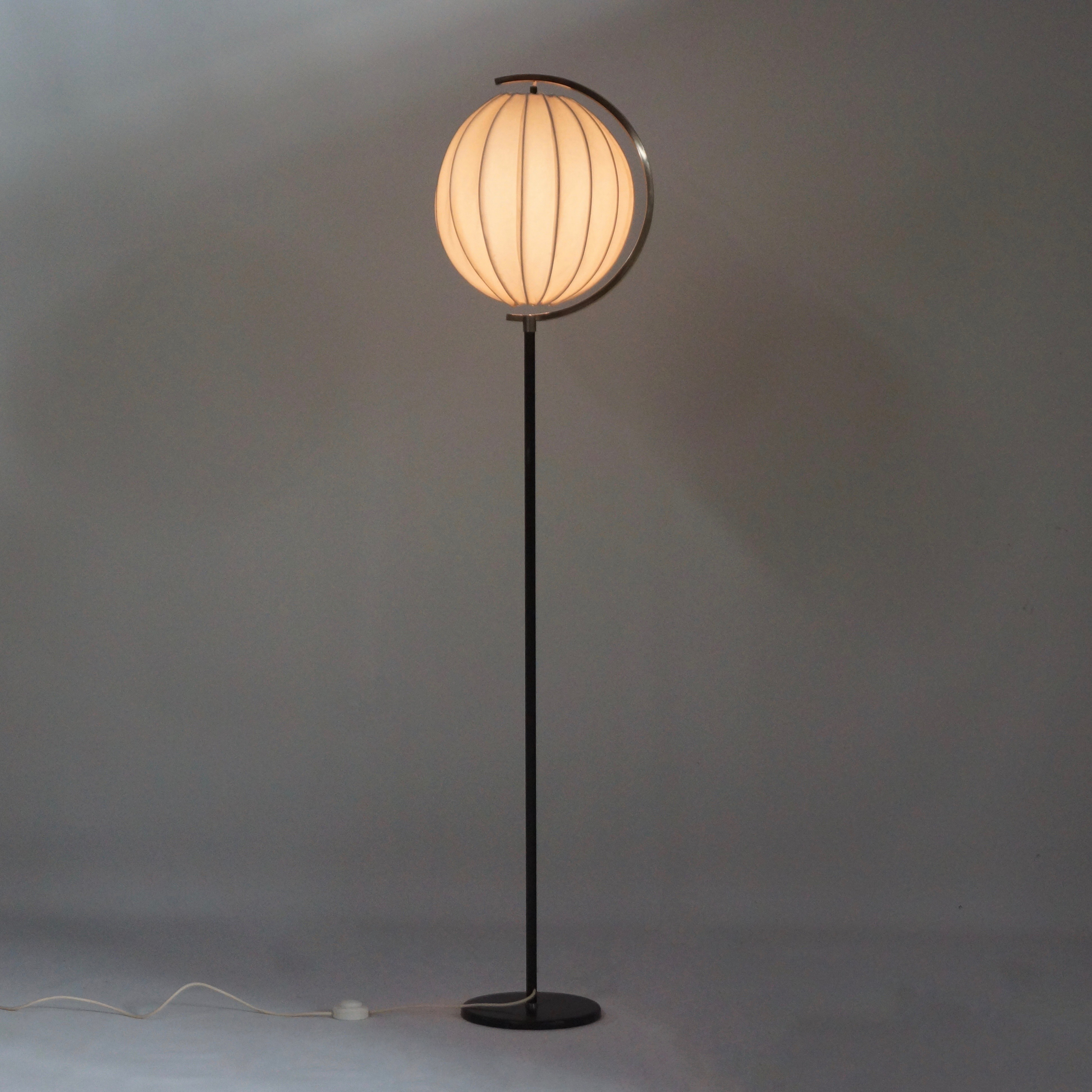 Vintage Off White Floor Lamp With Globular Fabric Hood pertaining to proportions 3881 X 3881