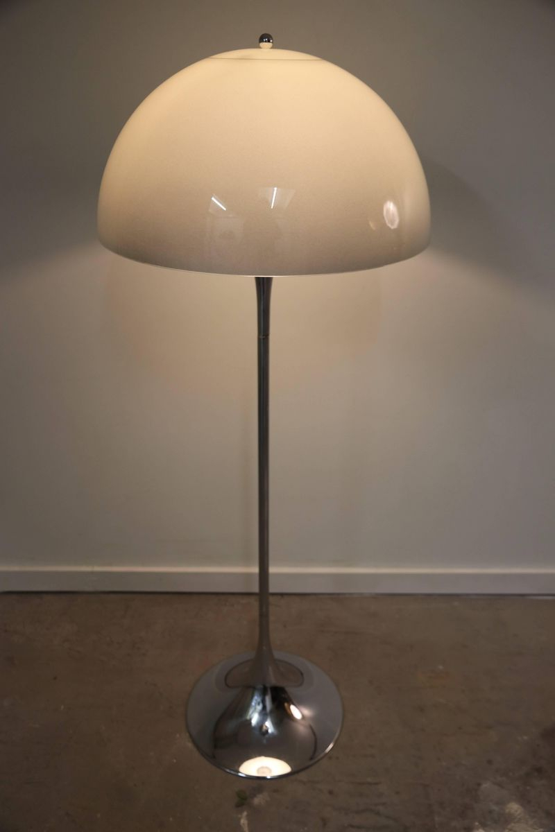 Vintage Panthella Chrome Gray Floor Lamp Verner Panton For Louis Poulsen for measurements 800 X 1200