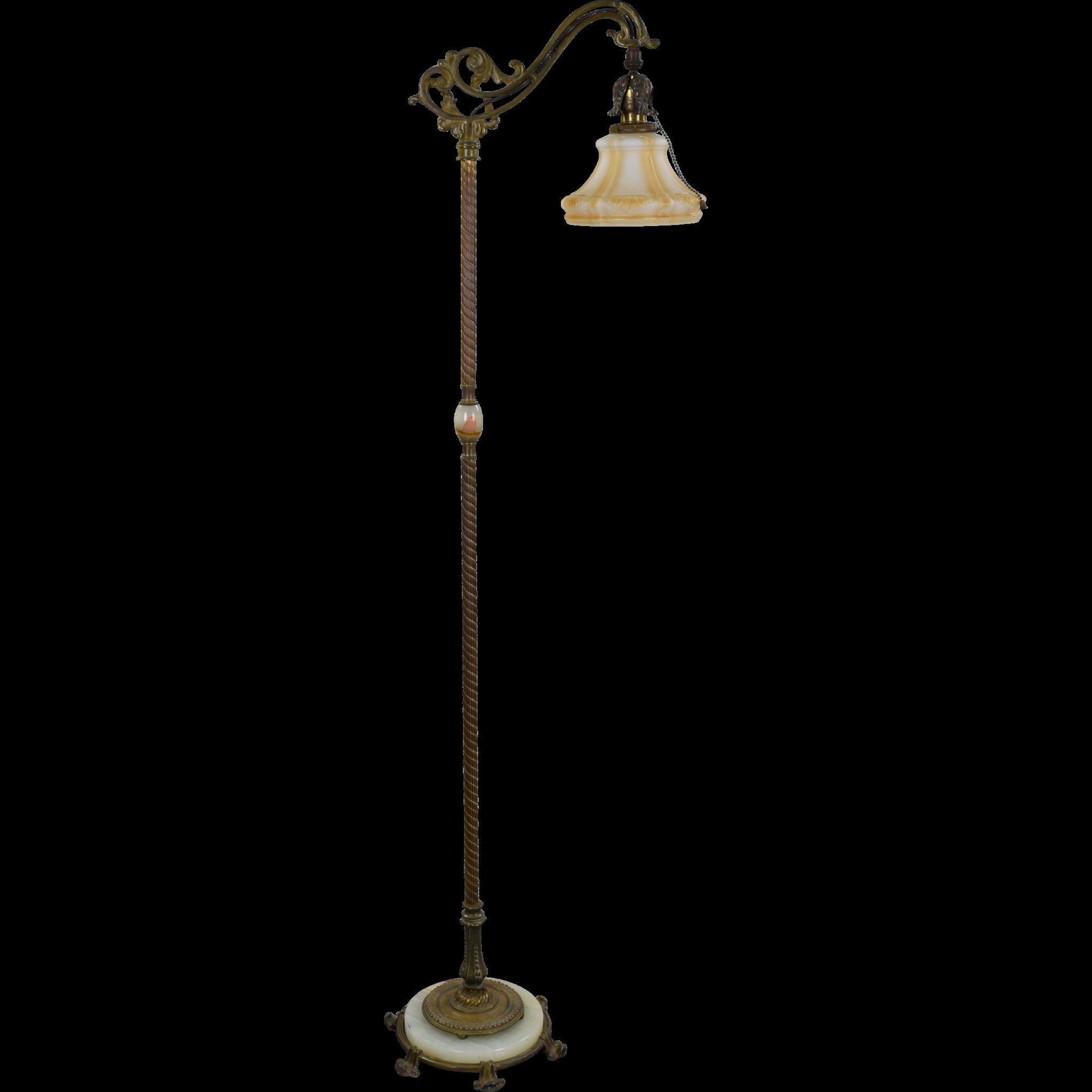 Vintage Rembrandt Iron Brass And Onyx Bridge Floor Lamp with regard to measurements 2048 X 2048