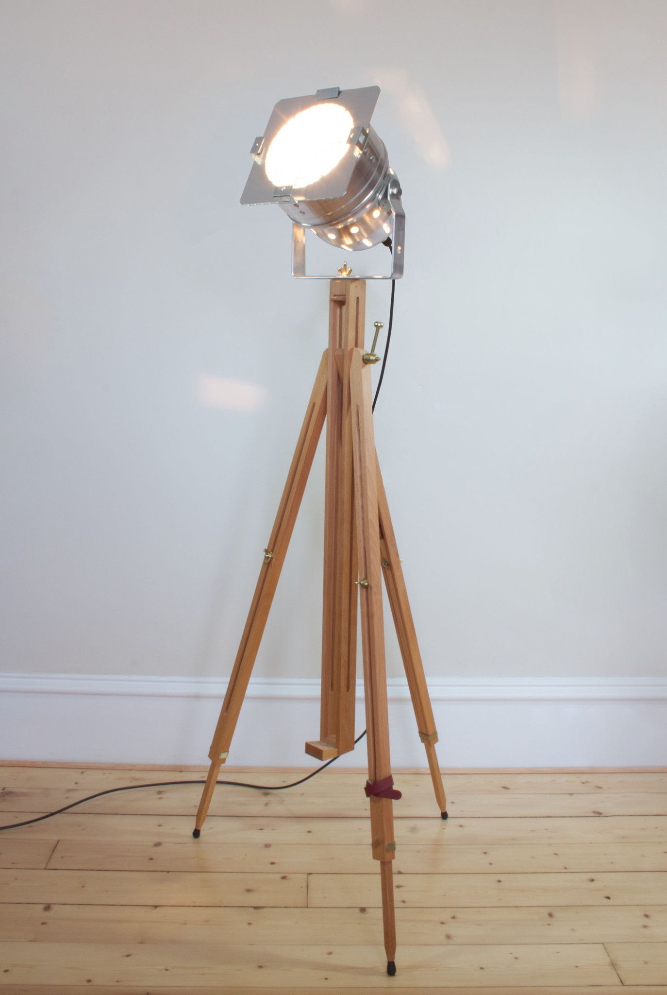 Vintage Retro Theatre Spot Light Tripod Floor Lamp Chrome throughout sizing 1374 X 2048