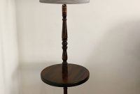 Vintage Solid Mahogany Wood Floor Lamp With Table Farmhouse inside dimensions 1892 X 3000