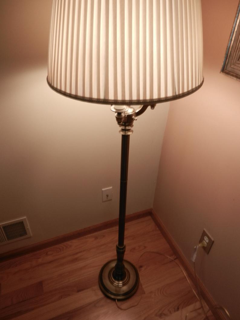 Vintage Stiffel Brass Floor Lamp With Stiffel Shade within sizing 794 X 1059