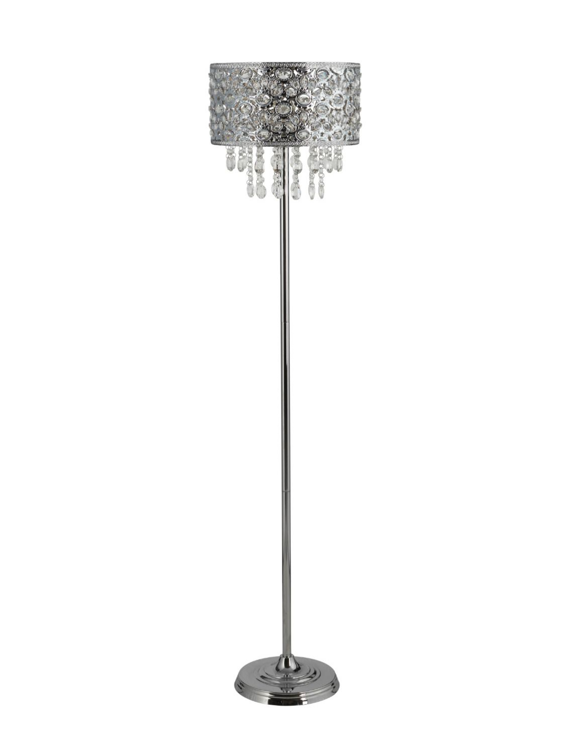 Vintage Style Silver Crystal Drop Chandelier Floor Standing Lamp 156cm in size 1144 X 1478