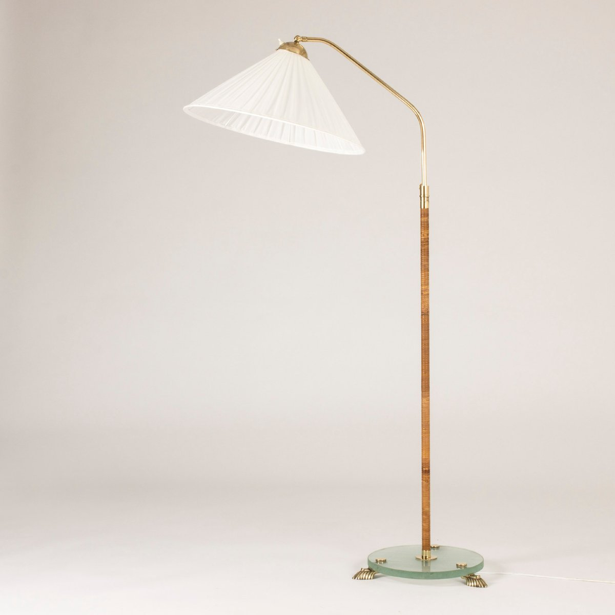 Vintage Swedish Rattan And Brass Floor Lamp 1930s with dimensions 1200 X 1200