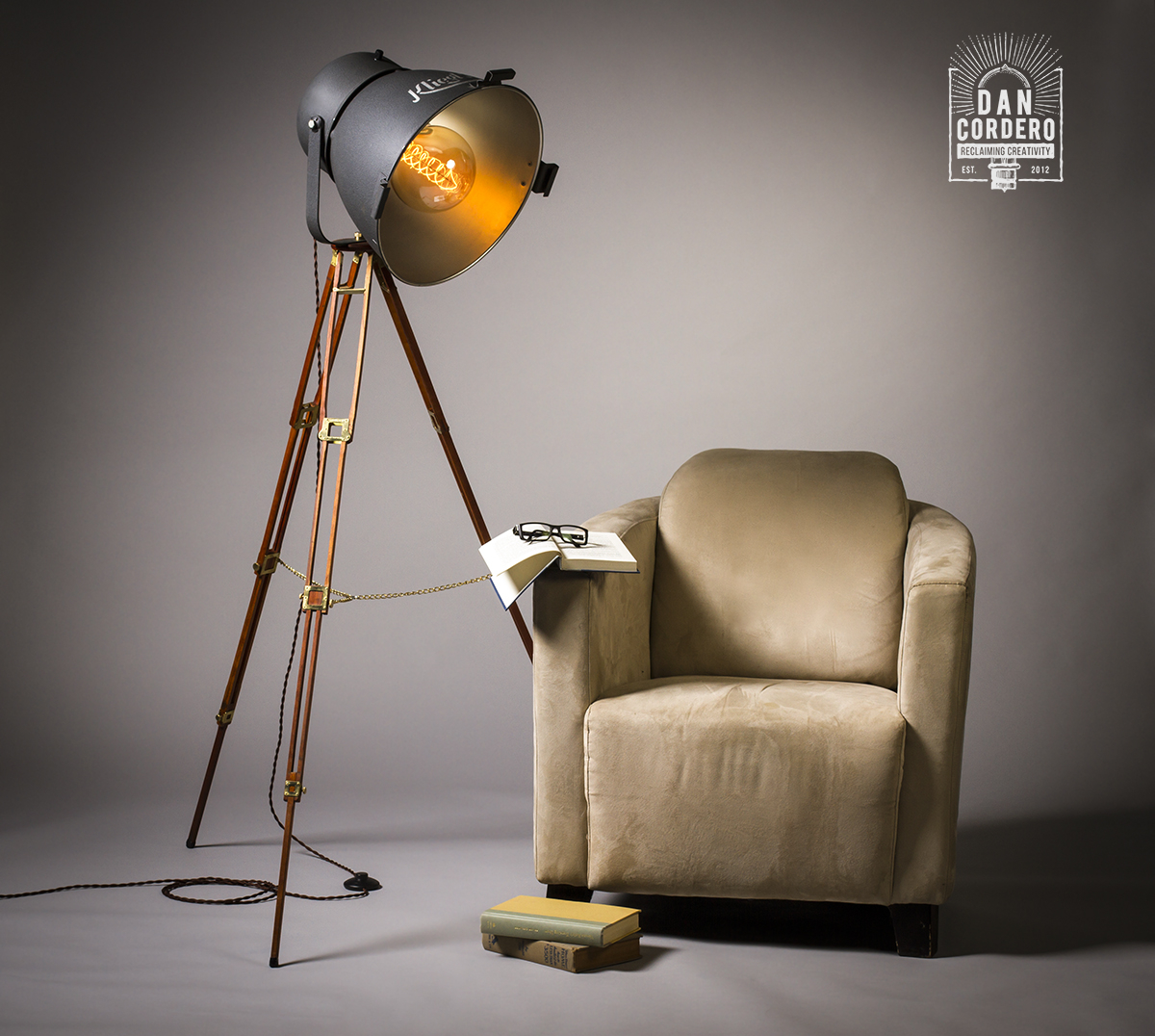 Vintage Theater Tripod Light Floor Lamp intended for size 1200 X 1076