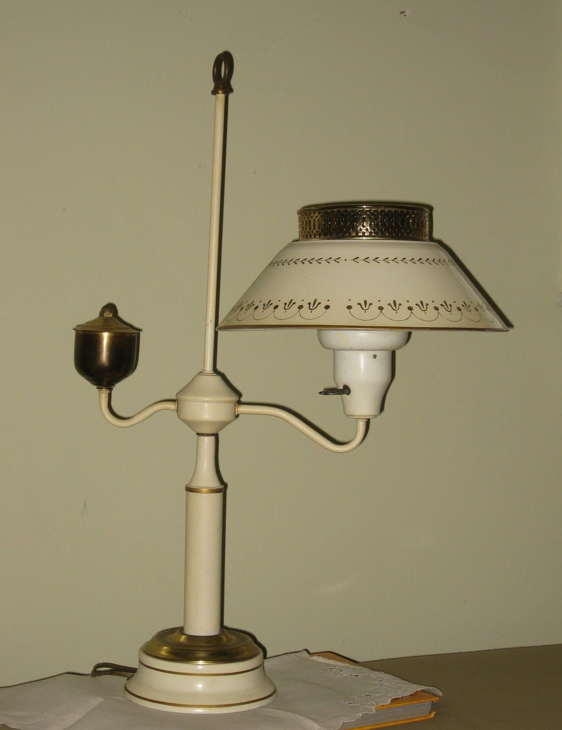 Vintage Tole Lamp Gold And Cream Mid Century Metal Lighting regarding proportions 1155 X 1500