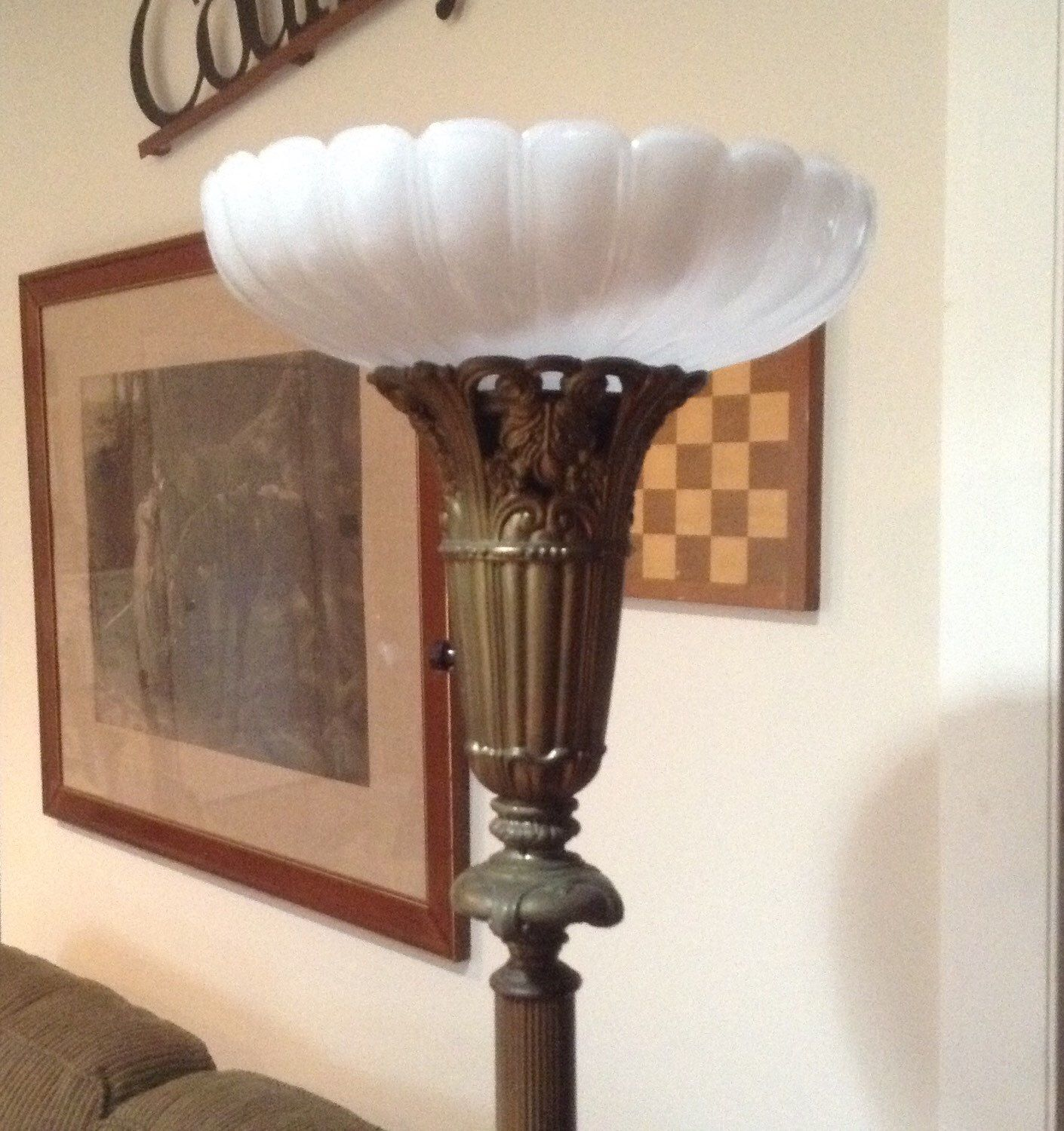 Vintage Torchiere Floor Lamp Brass With Marble Base Choice in sizing 1410 X 1500