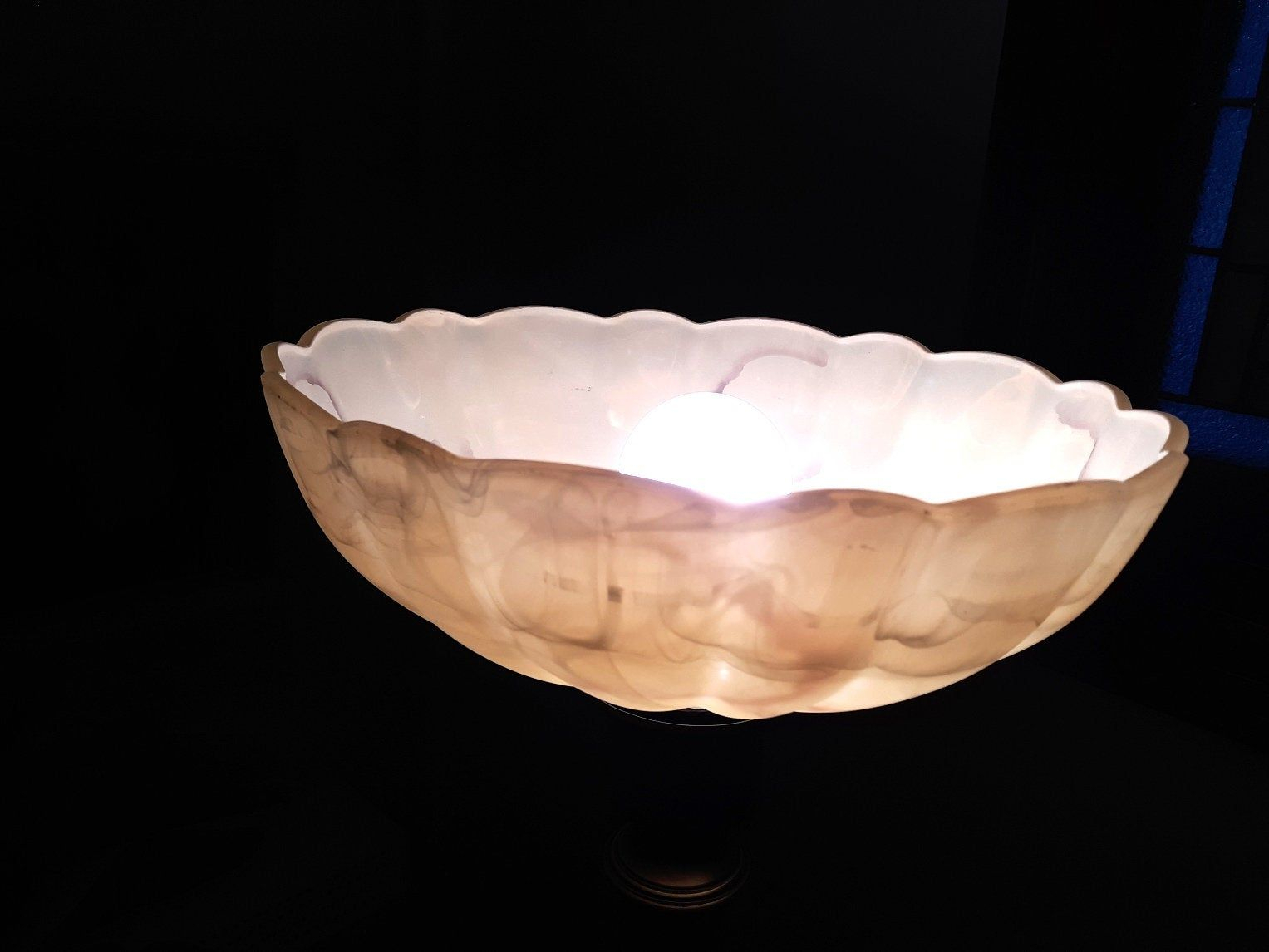 Vintage Translucent Alabaster Cream Glass Shade Ceiling within dimensions 1527 X 1146