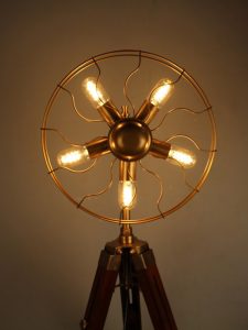 Vintage Tripod Fan 5 Light Floor Lamp for dimensions 1080 X 1440