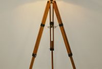 Vintage Tripod Floor Lamp W Warm Toned Wood C 1960 pertaining to proportions 800 X 1067