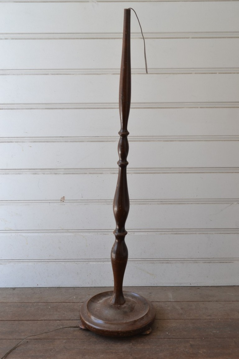 Vintage Turned Wooden Floor Lamp Antique No 857 for measurements 768 X 1152