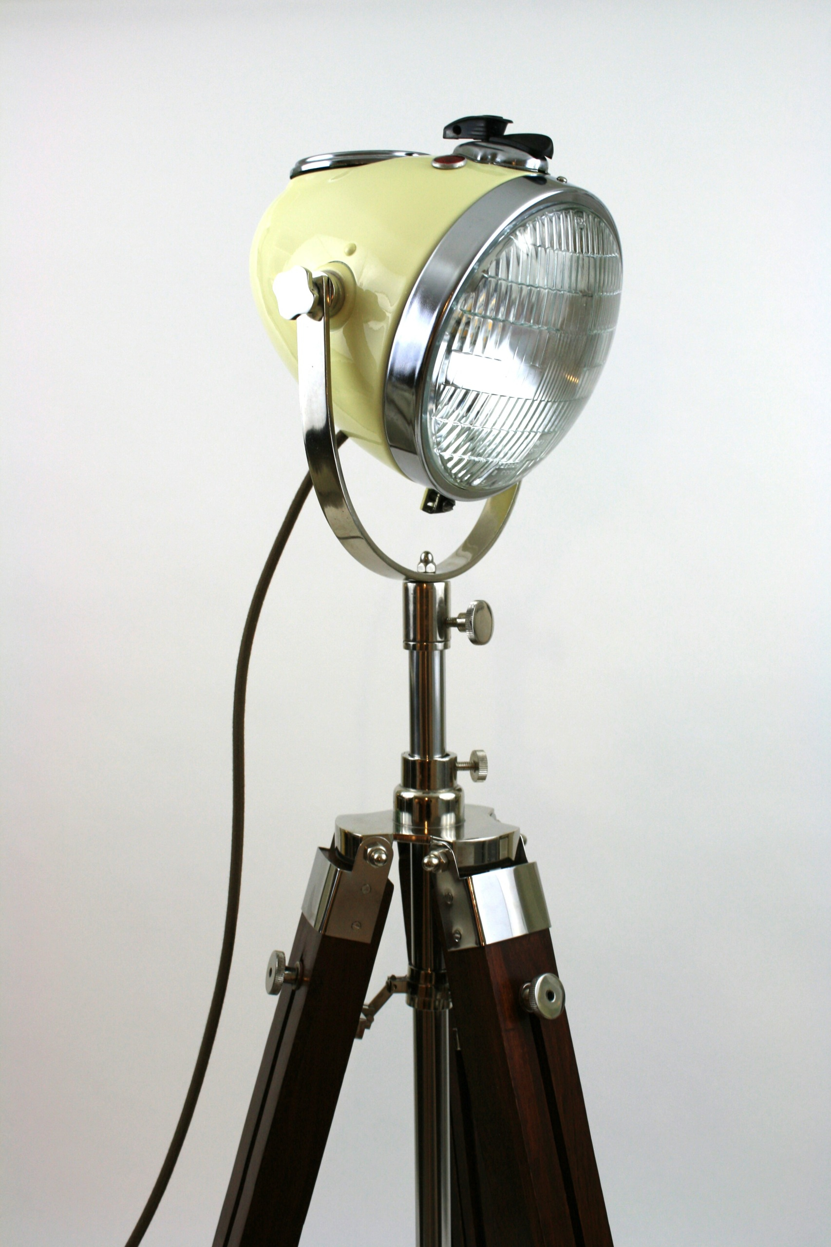 Vintage Ural Motorcycle Headlight Floor Lamp Vintage Bone White intended for proportions 1706 X 2560