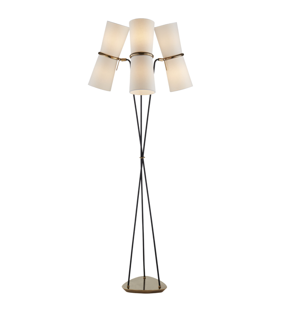 Visual Comfort Arn 1034blk L Aerin Modern Clarkson Triple Floor Lamp In Black And Brass pertaining to size 900 X 1000
