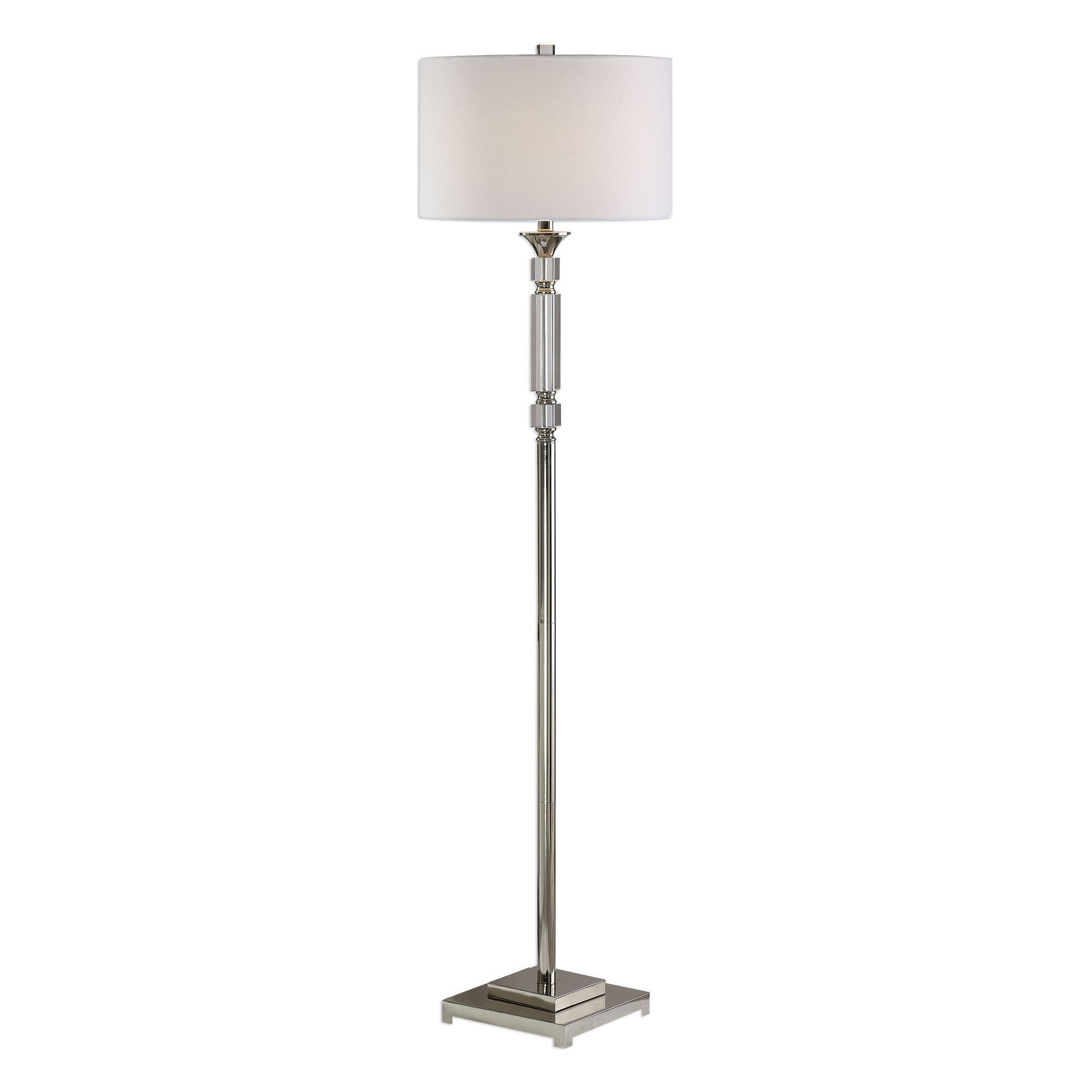 Volusia Transitional Polished Nickel And Crystal Floor Lamp for sizing 2100 X 2100