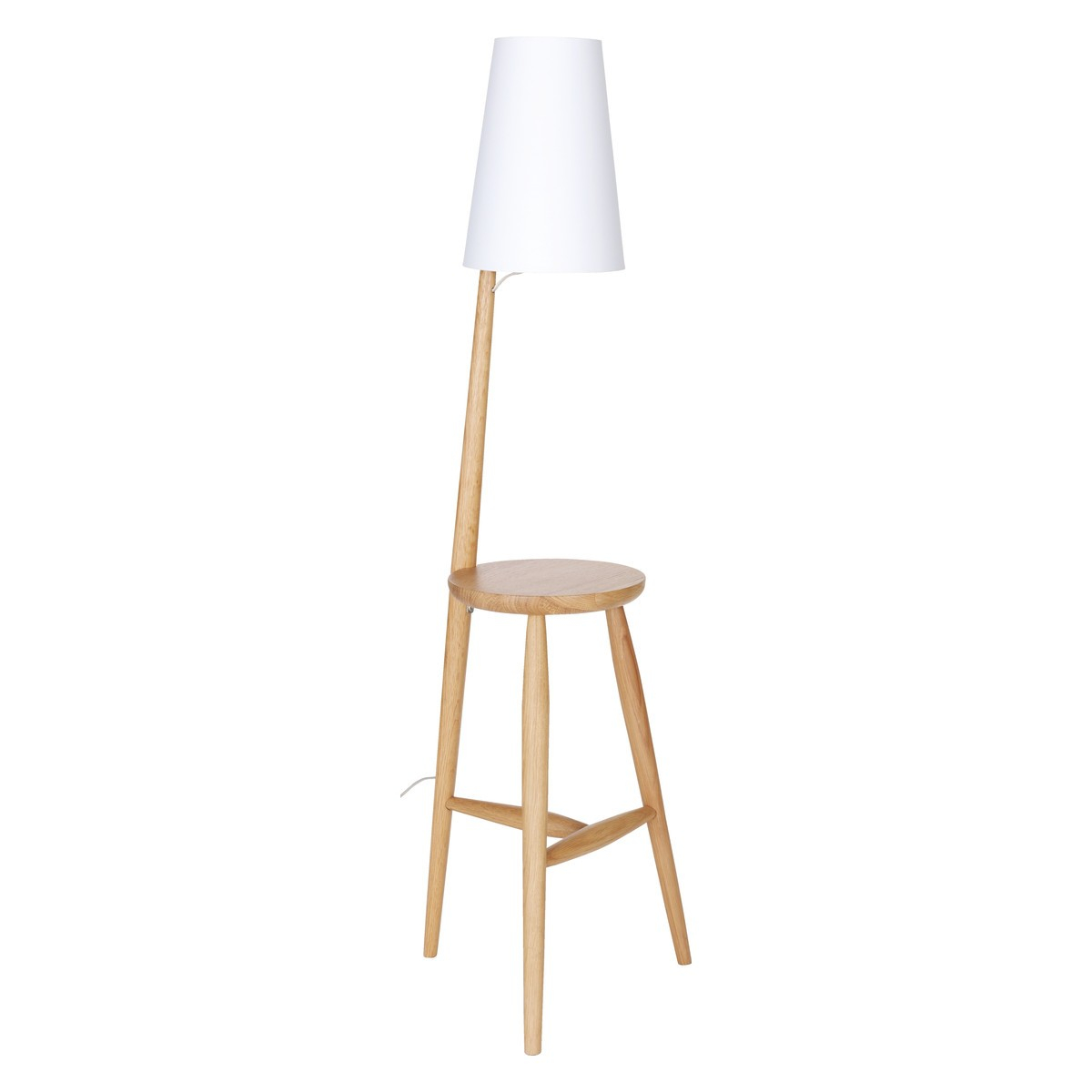 Wallace Oak Floor Lamp And Table With White Shade intended for proportions 1200 X 1200