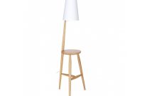Wallace Oak Floor Lamp And Table With White Shade with measurements 1200 X 925