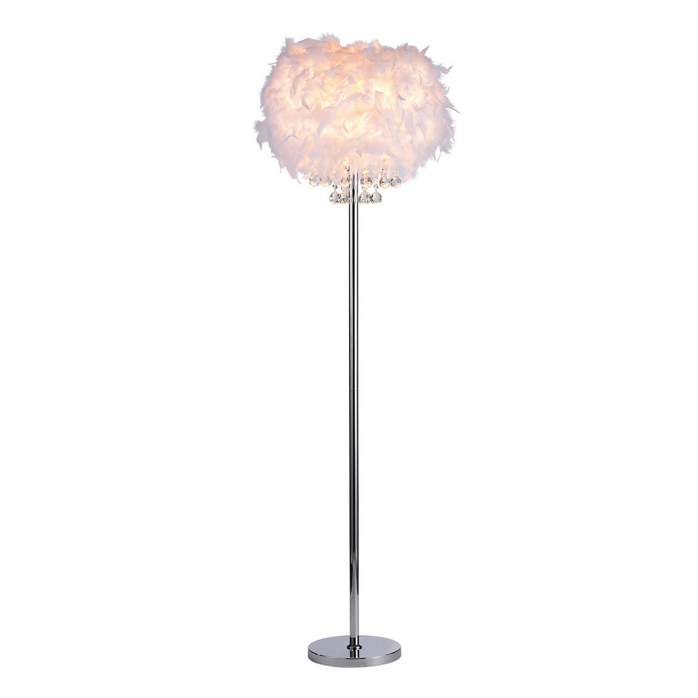 Warehouse Of Tiffany Mirjam 64 In Chrome Crystal 1 Light Fancy Shade Floor Lamp in size 1000 X 1000