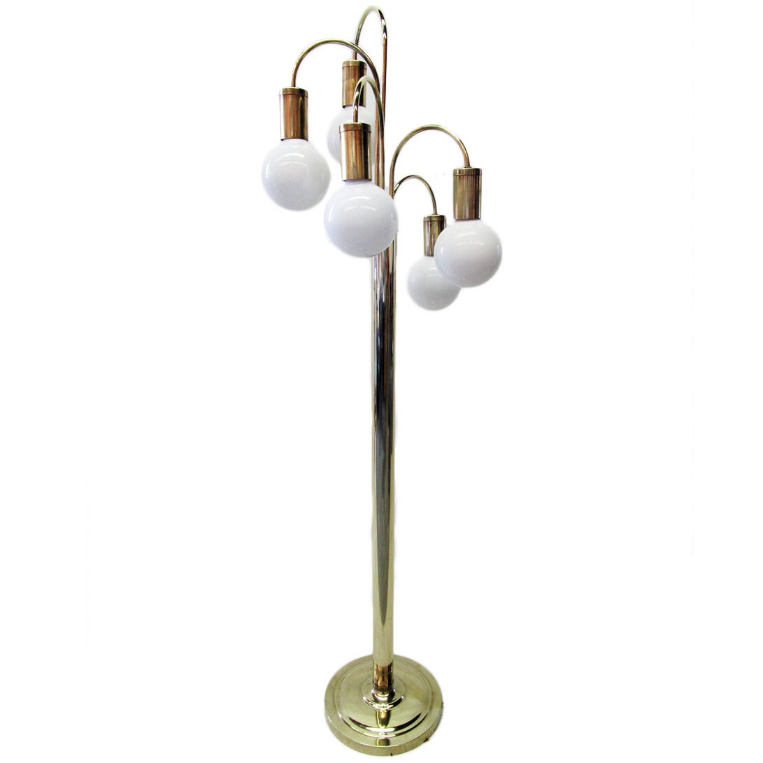 Waterfall Five Arm Brass Floor Lamp Robert Sonneman Bei in proportions 1091 X 1091