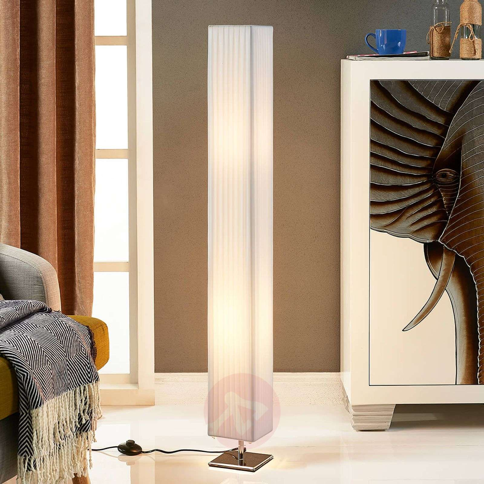 White Fabric Floor Lamp Janno pertaining to proportions 1600 X 1600