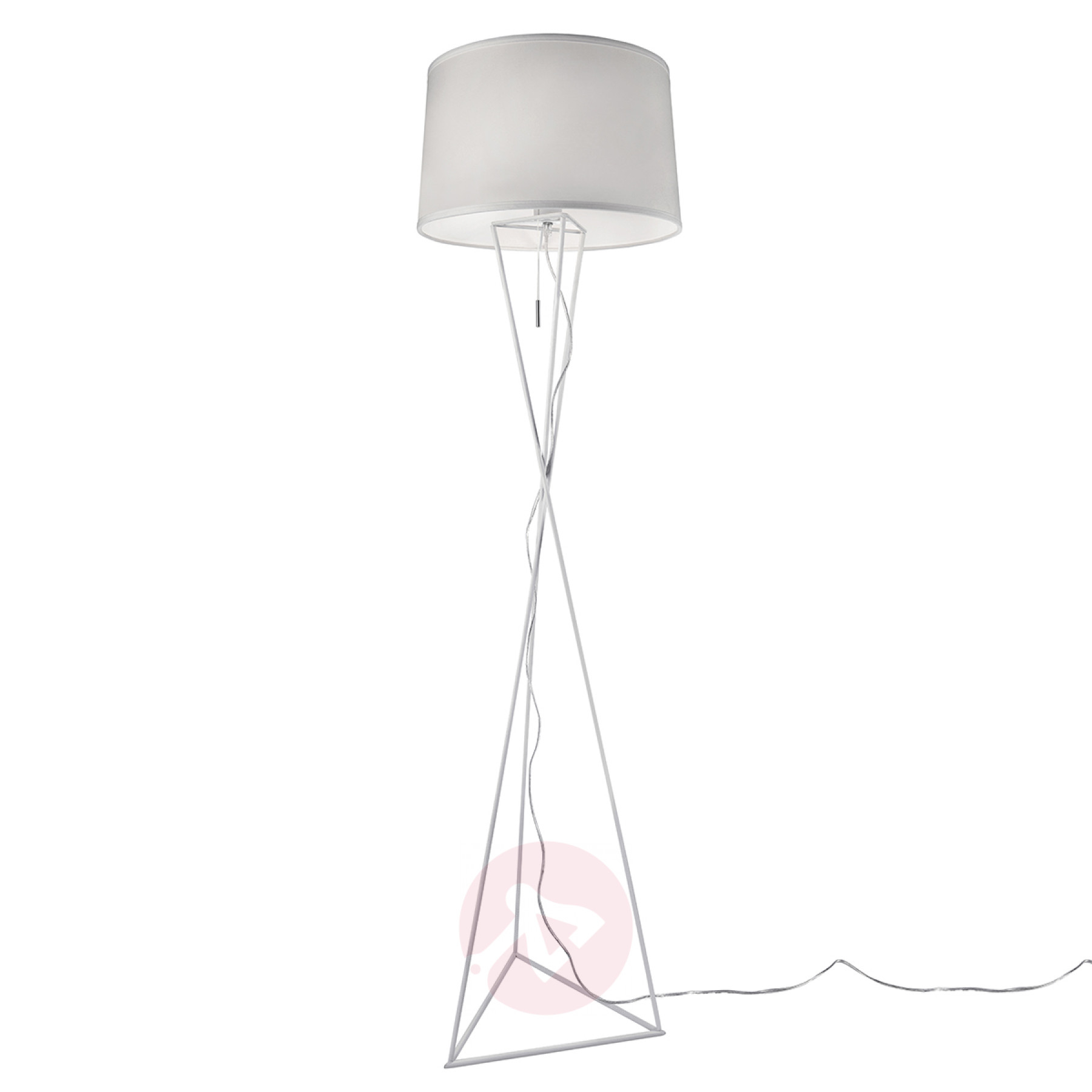 White Fabric Floor Lamp New York Pull Switch with dimensions 1800 X 1800