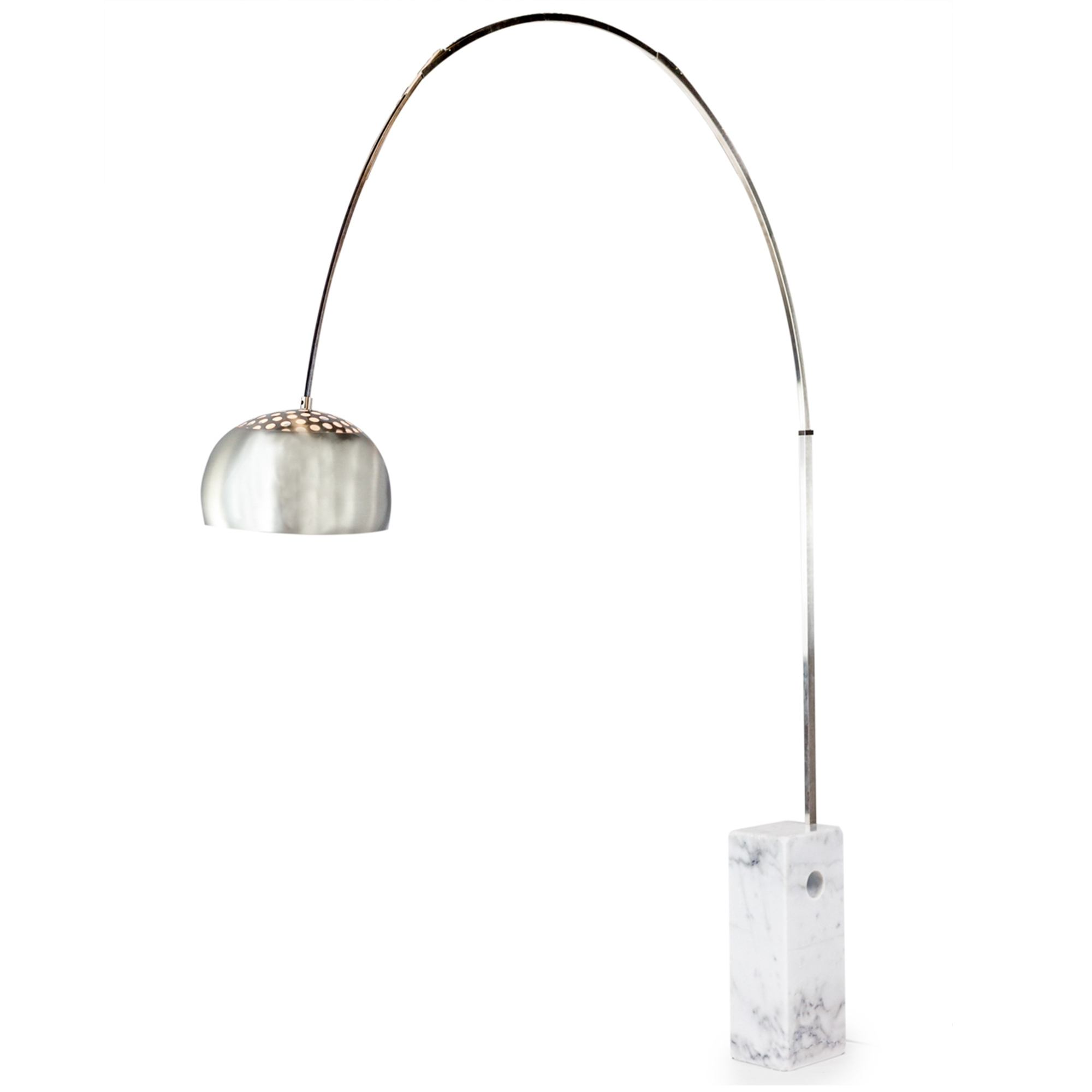 White Large Steel Arc Floor Lamp intended for sizing 2000 X 2000