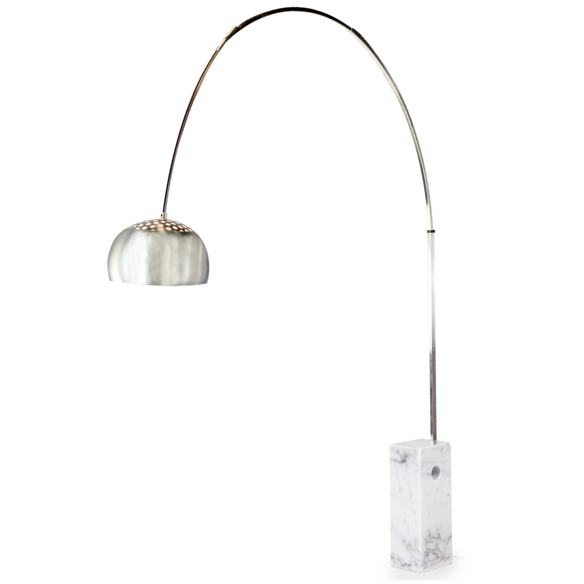 White Large Steel Arc Floor Lamp pertaining to proportions 2000 X 2000