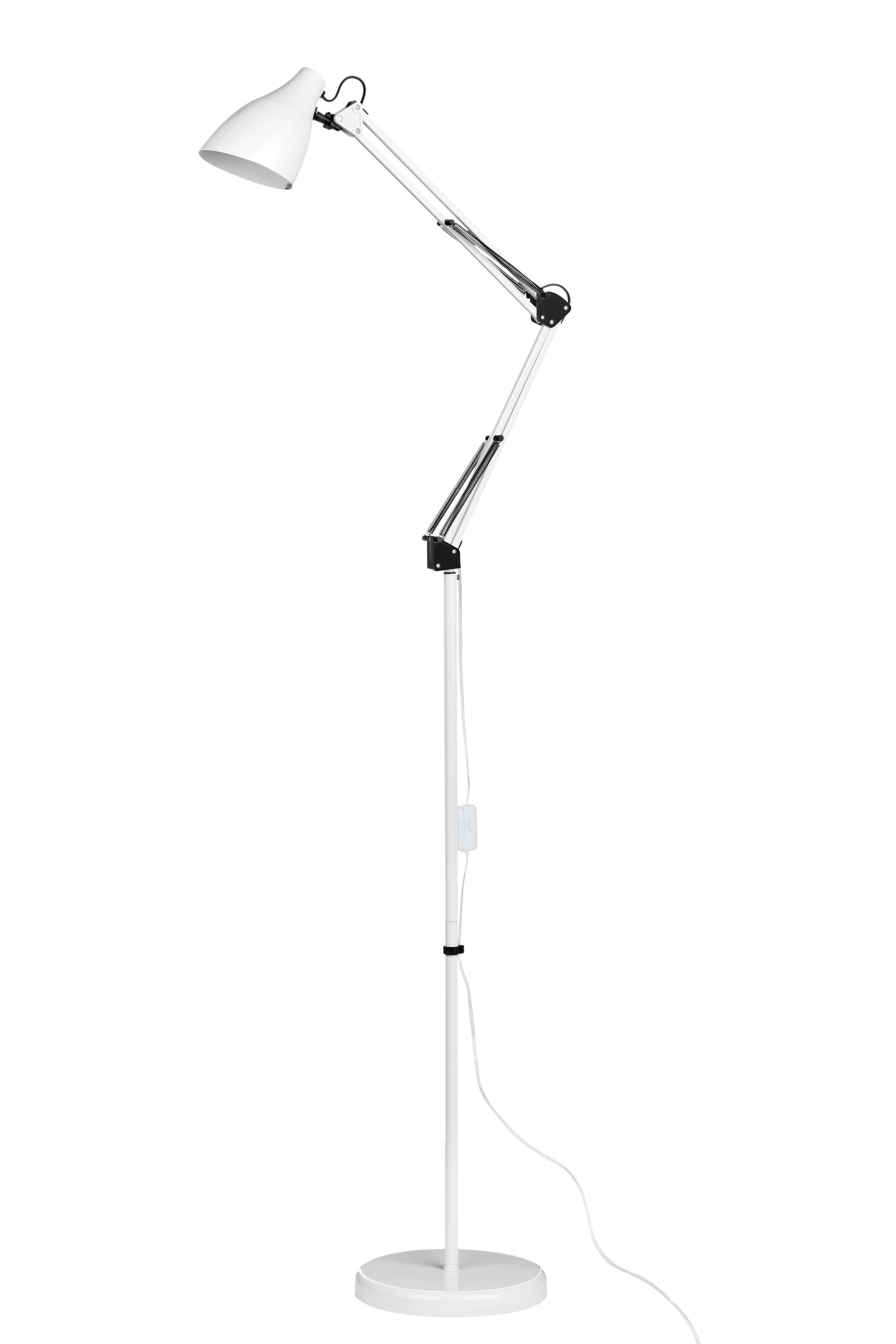 White Metal Adjustable Floor Lamp intended for size 3600 X 5400