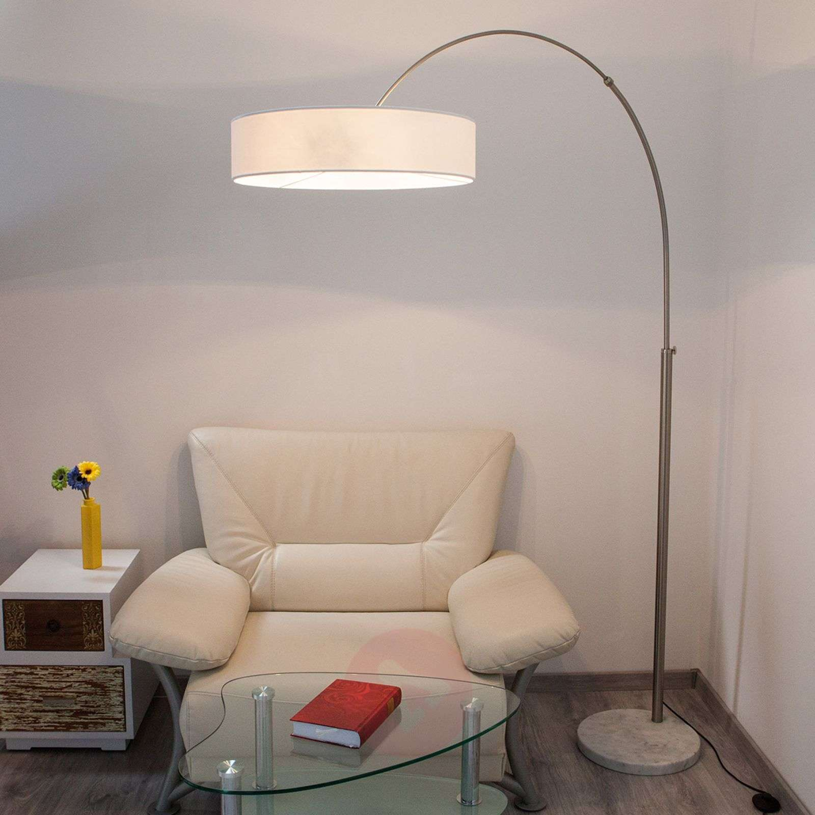 White Shing Fabric Floor Lamp in sizing 1600 X 1600