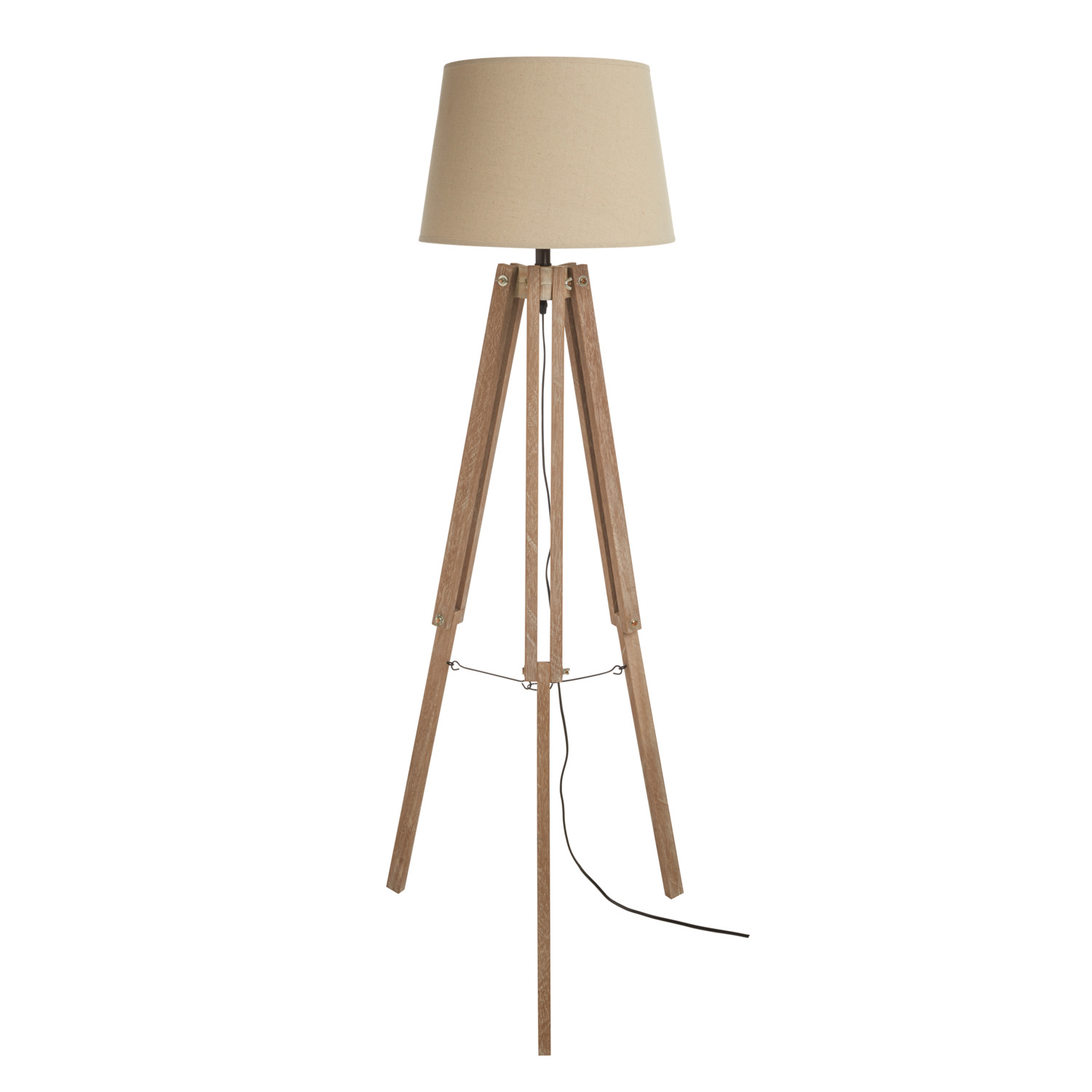 White Washed Wooden Tripod Floor Lamp in proportions 1500 X 1500