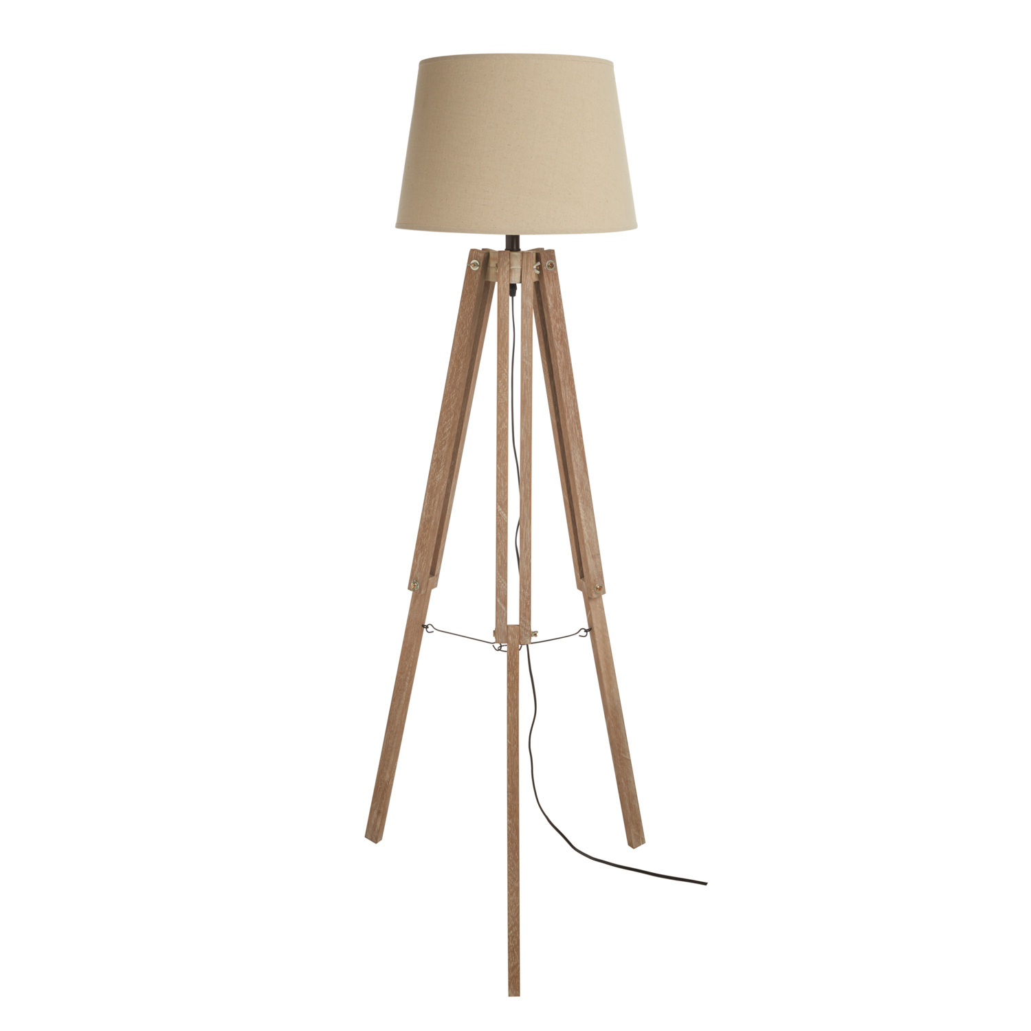 White Washed Wooden Tripod Floor Lamp in sizing 1500 X 1500