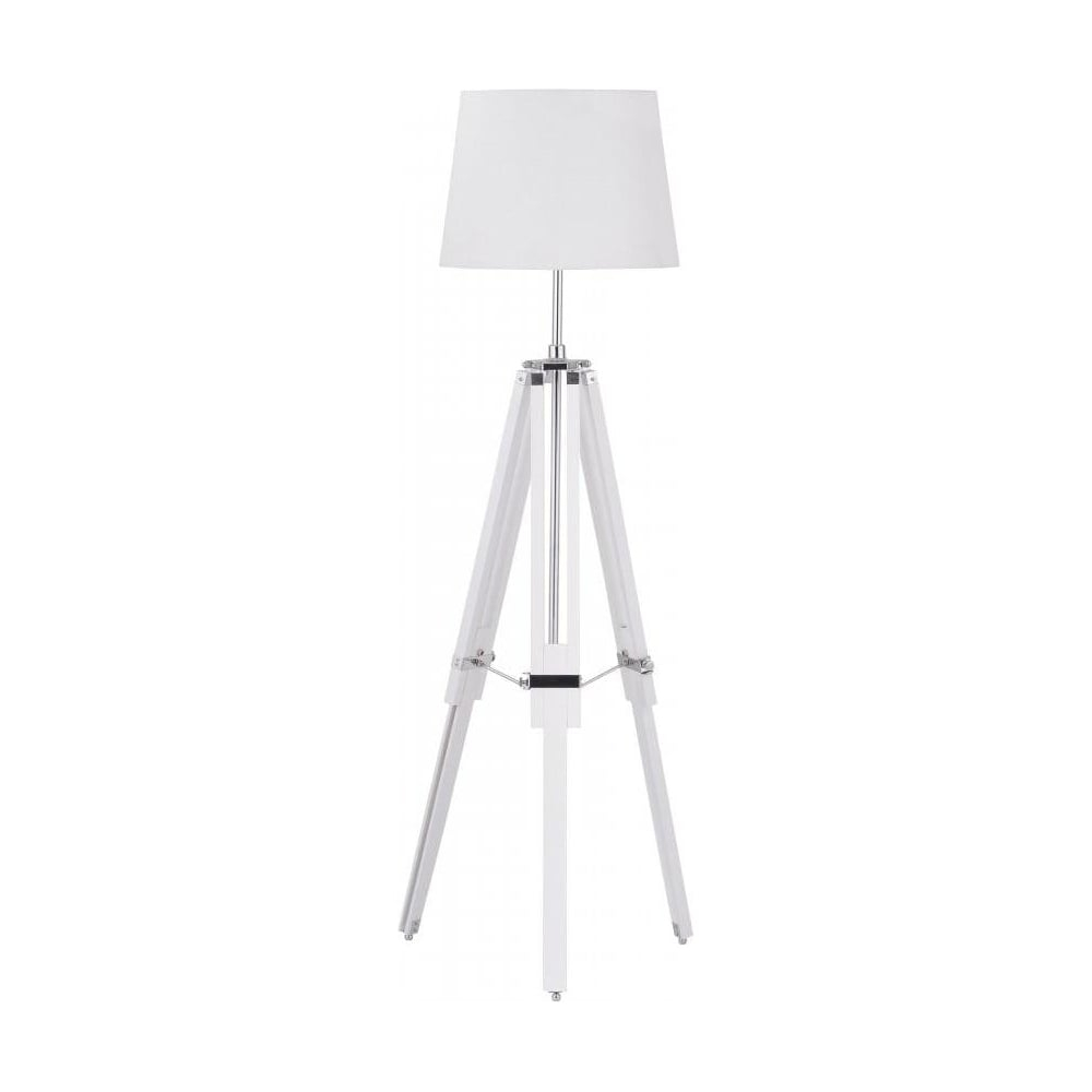 White Wood And Chrome Tripod Floor Standing Lamp throughout sizing 1000 X 1000