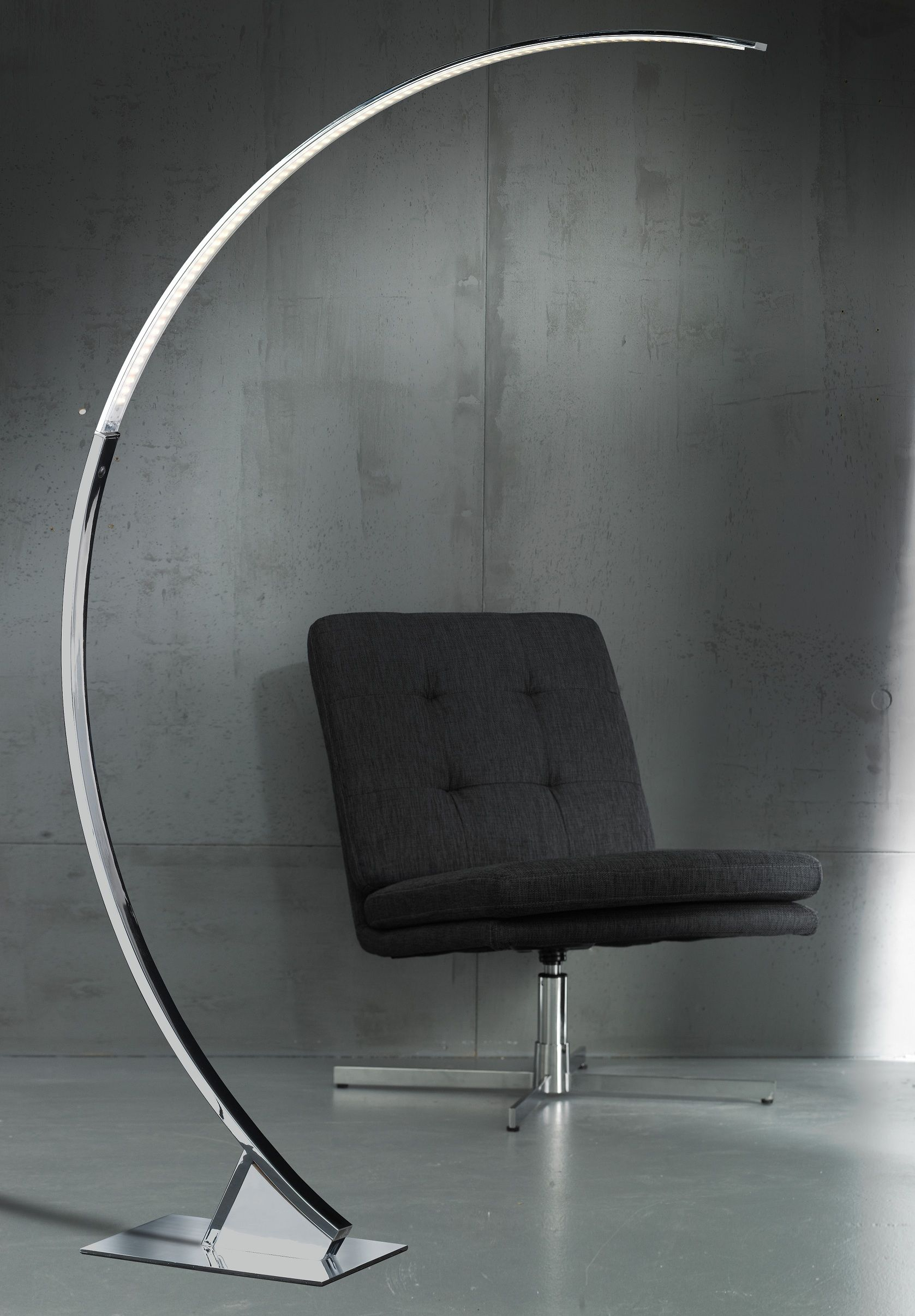 Wofi Arc Chrome Contemporary Floor Lamp in proportions 1677 X 2412
