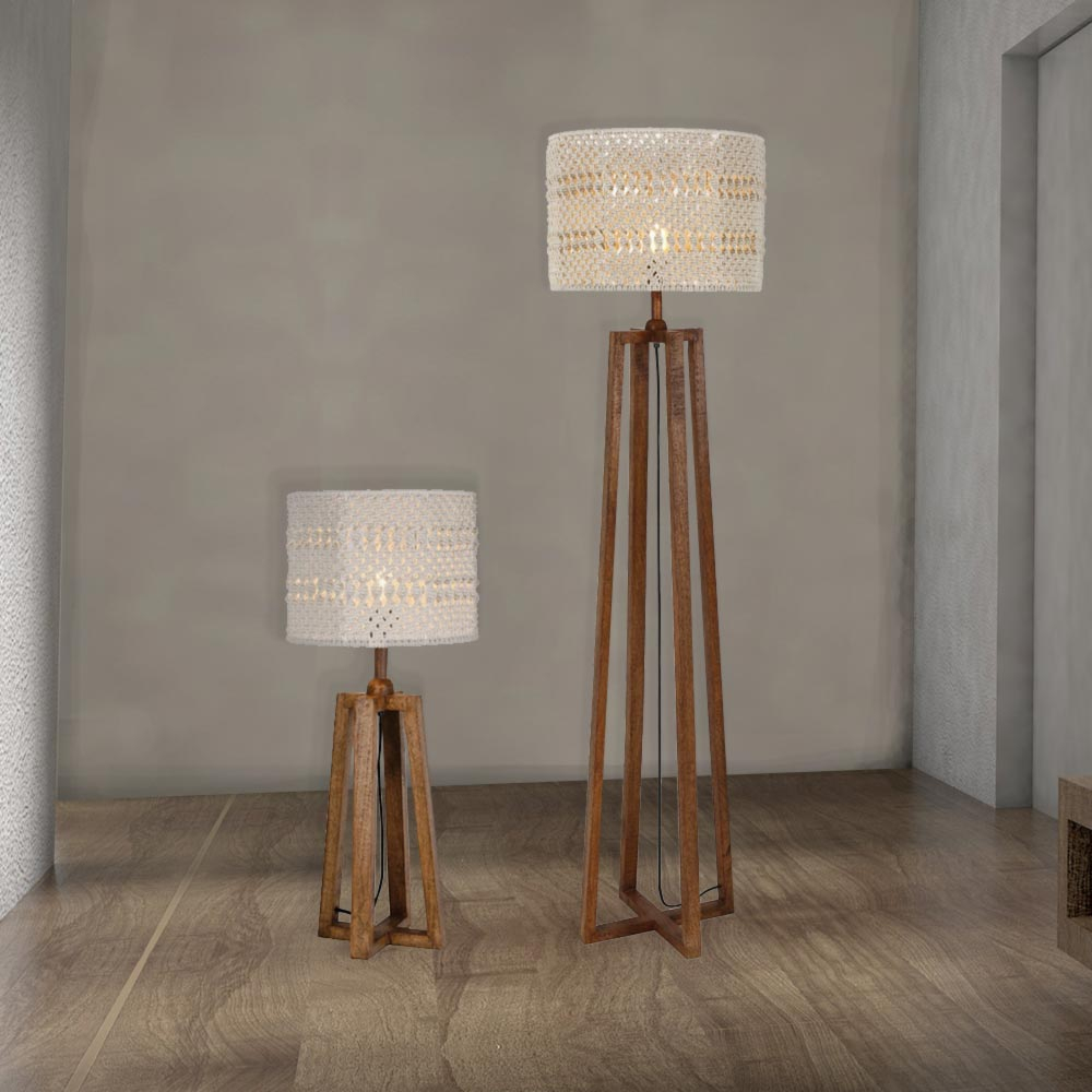 Wooden Floor And Table Lamp Set Cl 34037 intended for measurements 1000 X 1000