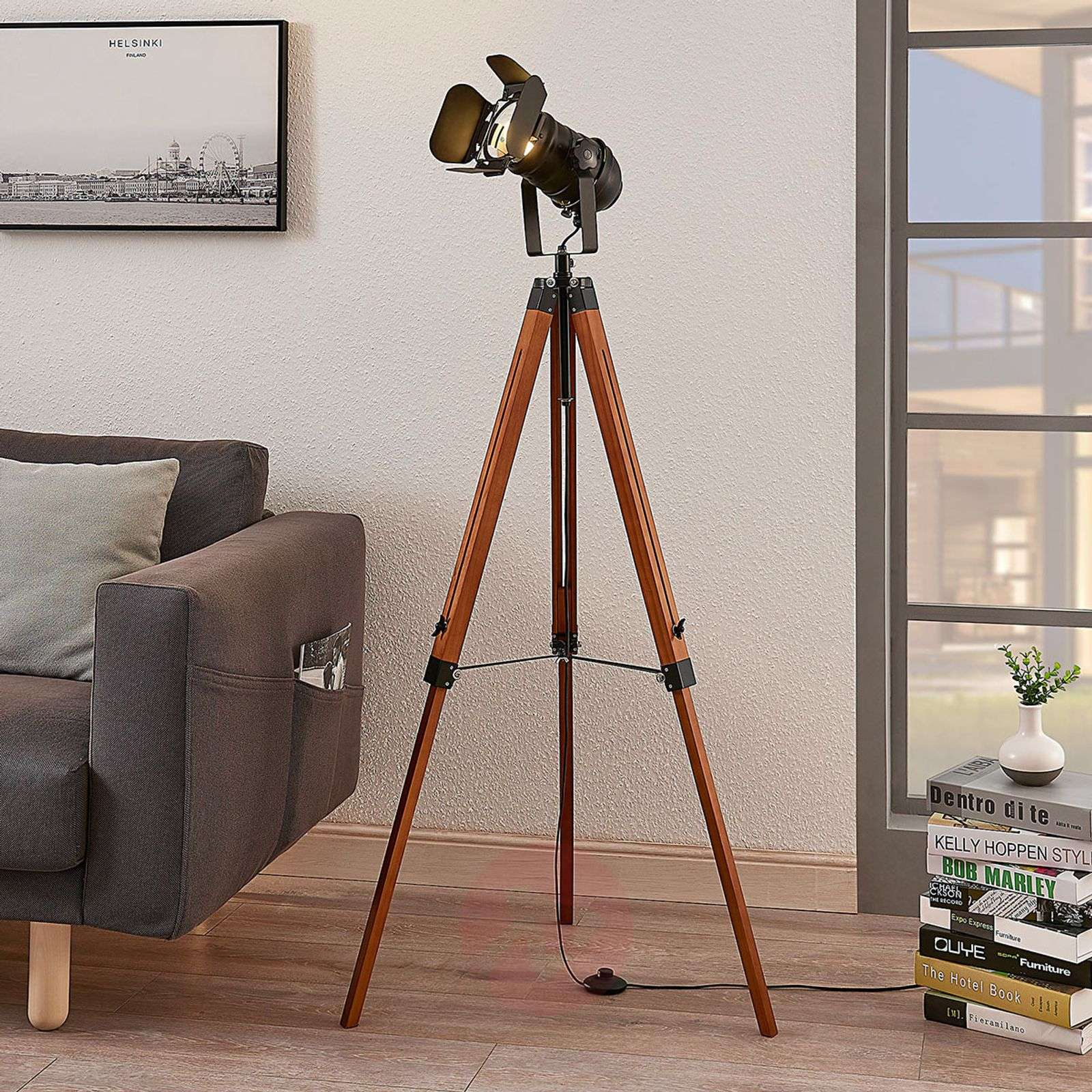 Wooden Floor Lamp Hilma With Tripod Frame in measurements 1600 X 1600