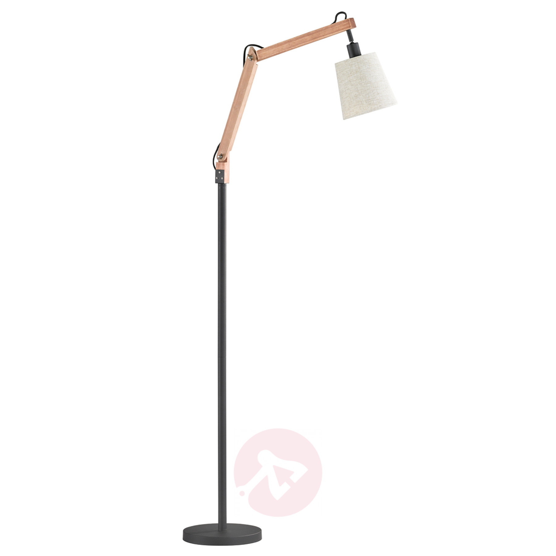 Wooden Floor Lamp Janko With Brown Lampshade in sizing 1800 X 1800