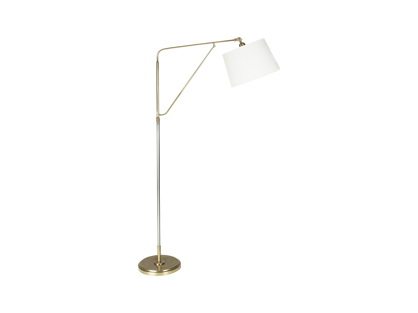 Yard Arm Floor Lamp With Natural Hessian Shade with measurements 1334 X 1000