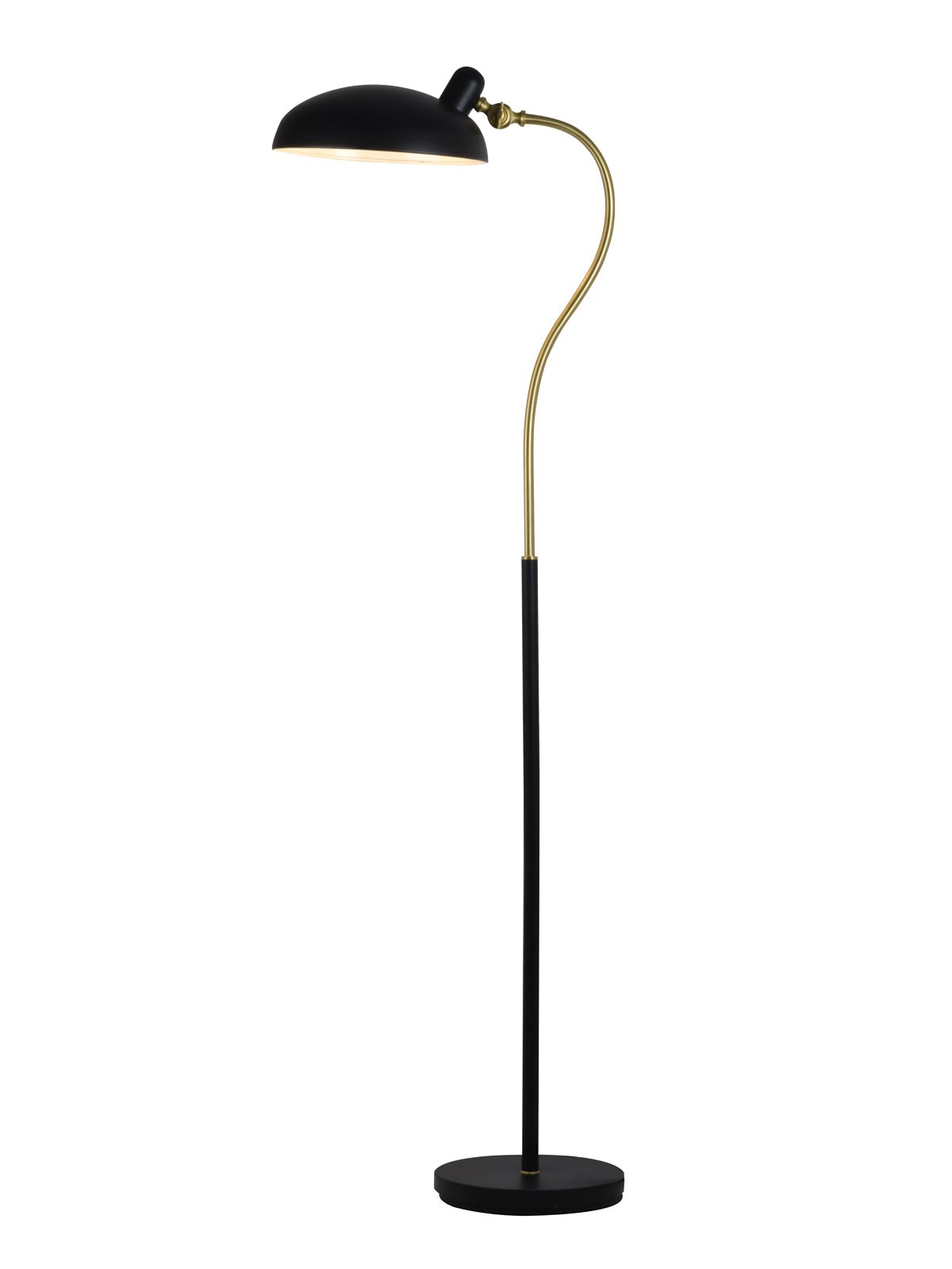 Yorke 1 Light Floor Lamp In Blackbrass with measurements 1200 X 1600