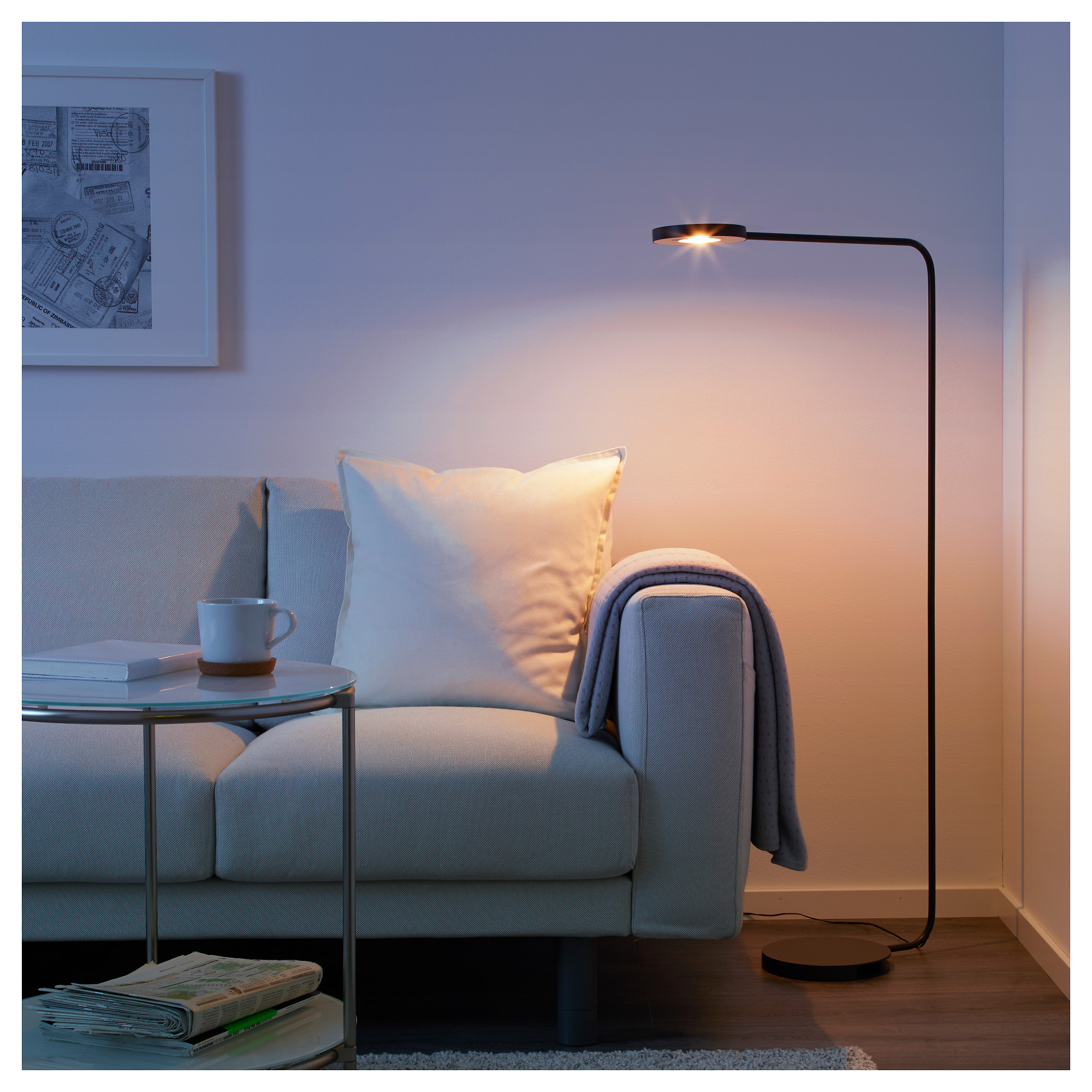 Ypperlig Led Floor Lamp Dark Grey intended for measurements 2000 X 2000